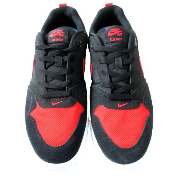 Nike Men's SB Alleyoop Skate Shoes Black University red White Sizes NIB - Picture 3 of 5